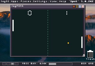JagPONX, a Pong-style game, in a window